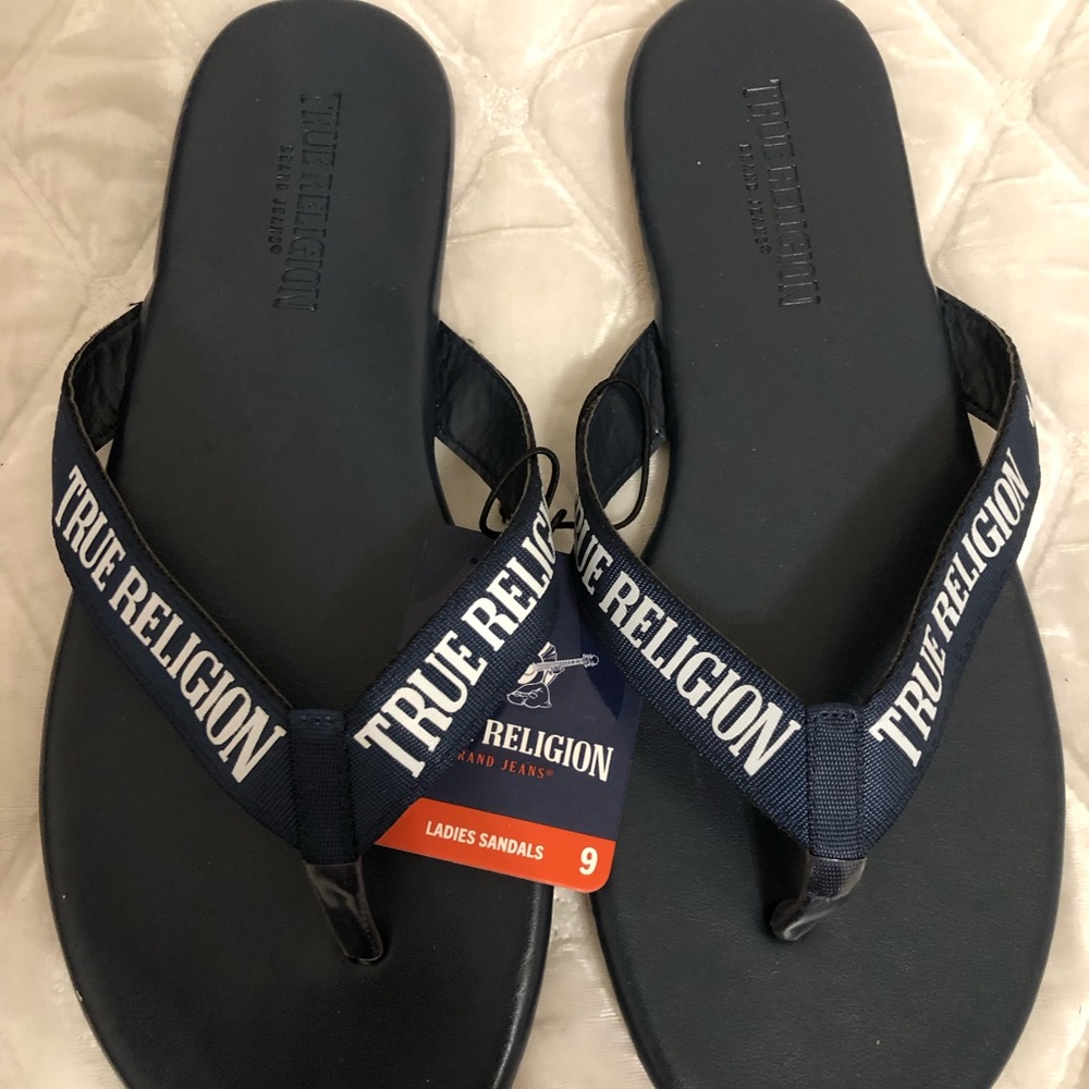 True Religion navy Sandals Sleek and Stylish